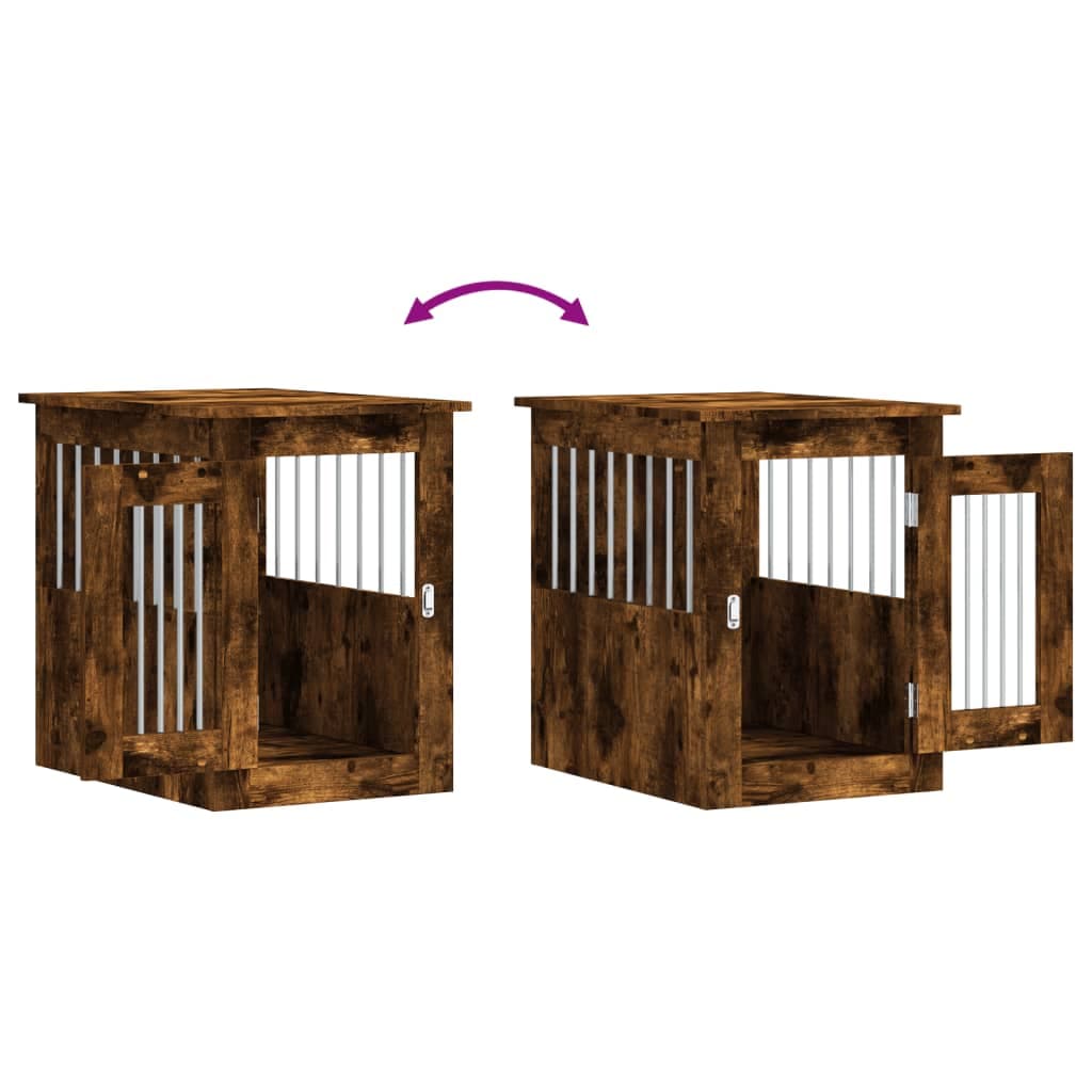 Gabbia Cani da Arredamento Rovere Fumo 45x62x59cm Multistrato — miniatura 9 di 12