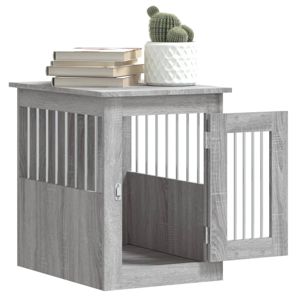 Gabbia Cani da Arredamento Grigio Sonoma 45x62x59cm Multistrato — miniatura 4 di 12