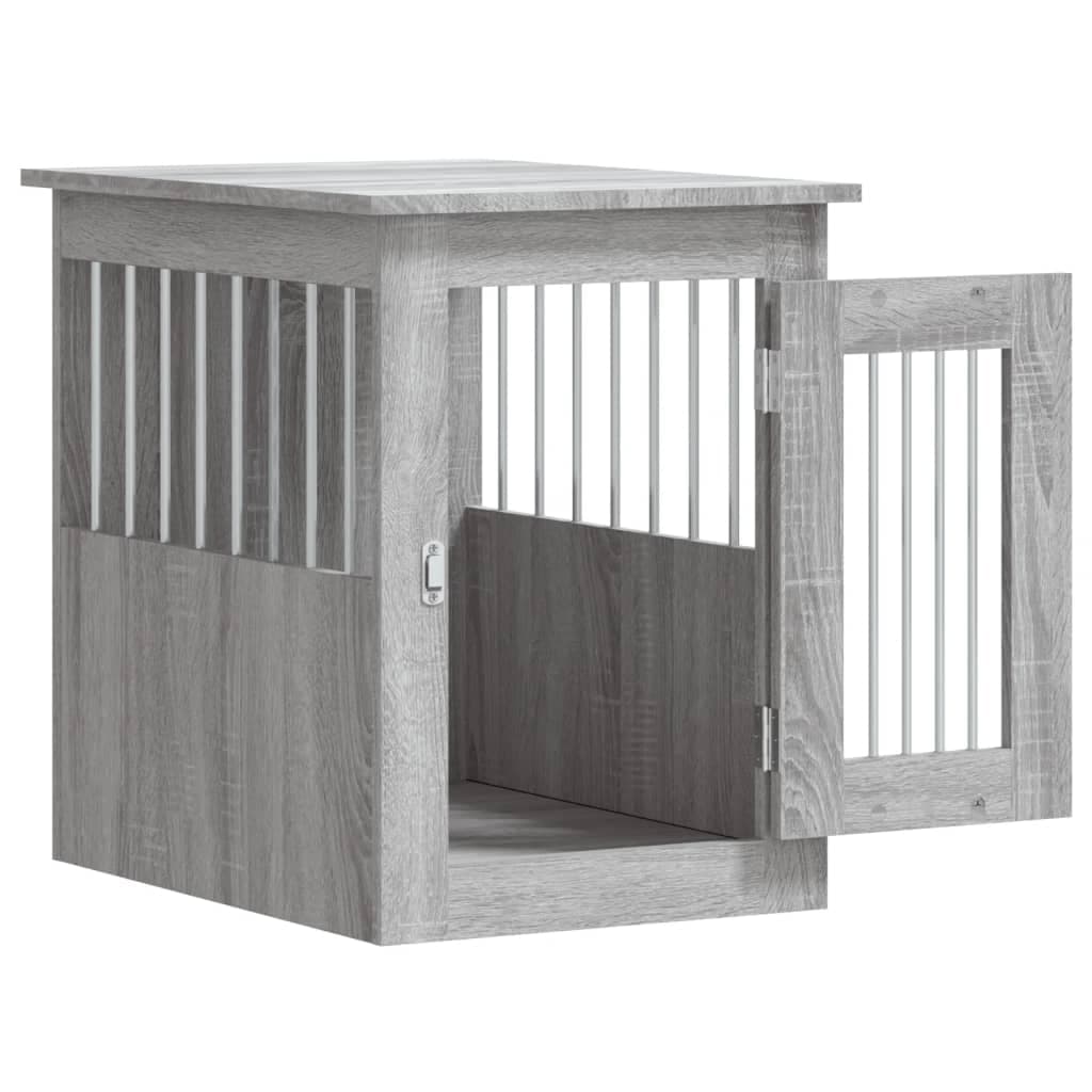 Gabbia Cani da Arredamento Grigio Sonoma 45x62x59cm Multistrato — miniatura 5 di 12