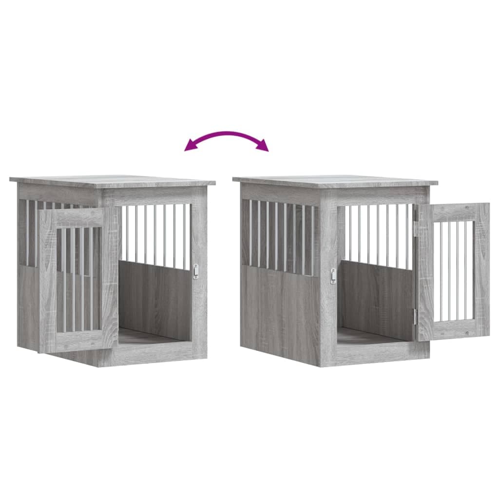 Gabbia Cani da Arredamento Grigio Sonoma 45x62x59cm Multistrato — miniatura 9 di 12