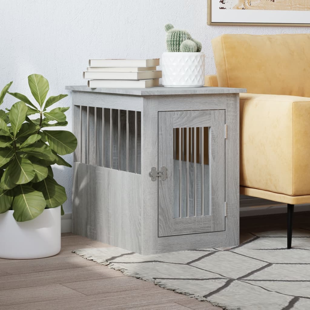 Gabbia Cani da Arredamento Grigio Sonoma 45x62x59cm Multistrato — miniatura 1 di 12
