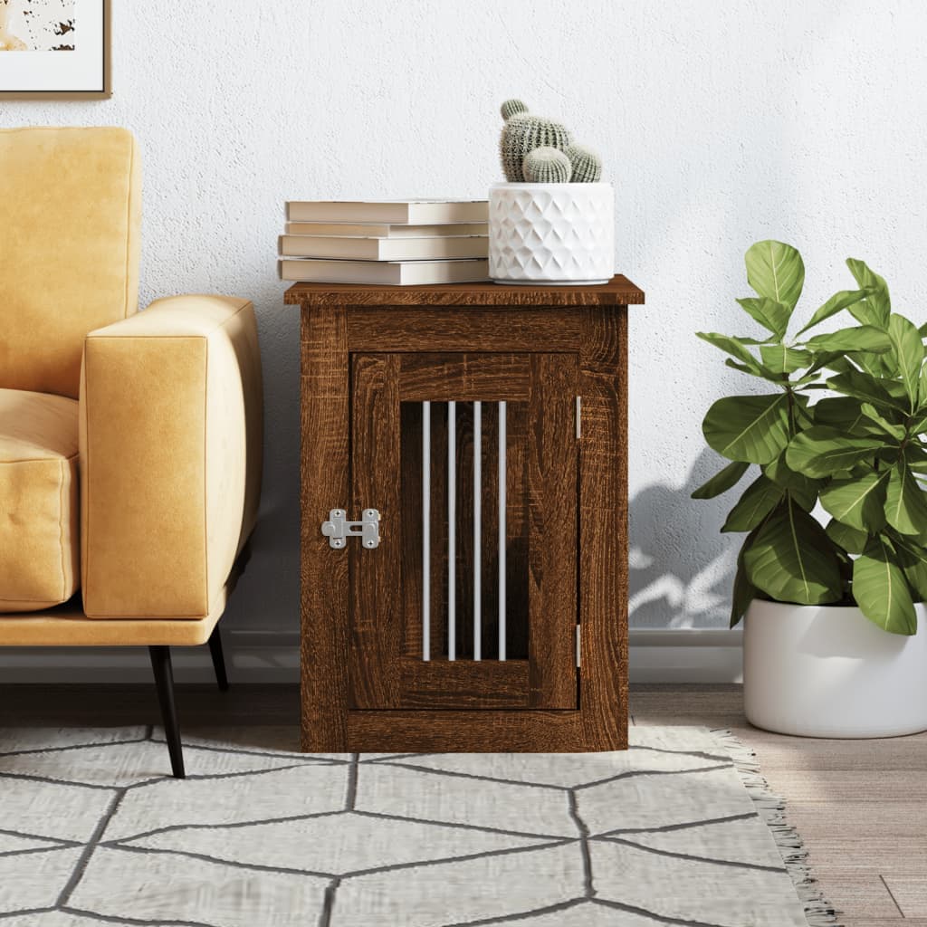 Gabbia Cani Arredamento Rovere Marrone 45x62x59cm Multistrato — miniatura 3 di 12