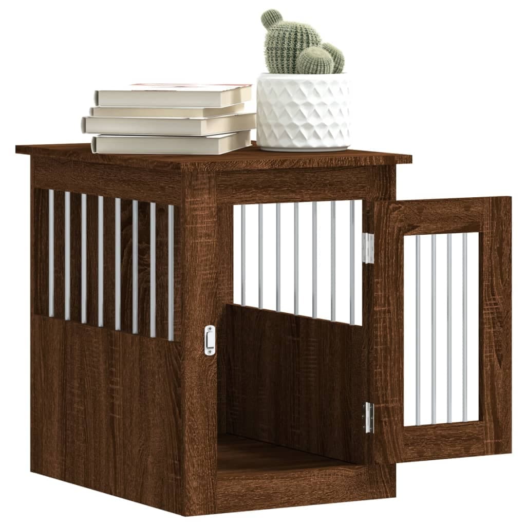 Gabbia Cani Arredamento Rovere Marrone 45x62x59cm Multistrato — miniatura 4 di 12