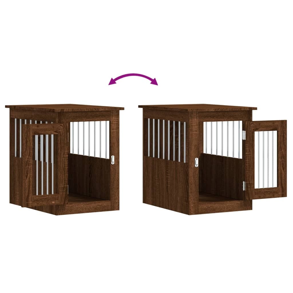 Gabbia Cani Arredamento Rovere Marrone 45x62x59cm Multistrato — miniatura 9 di 12