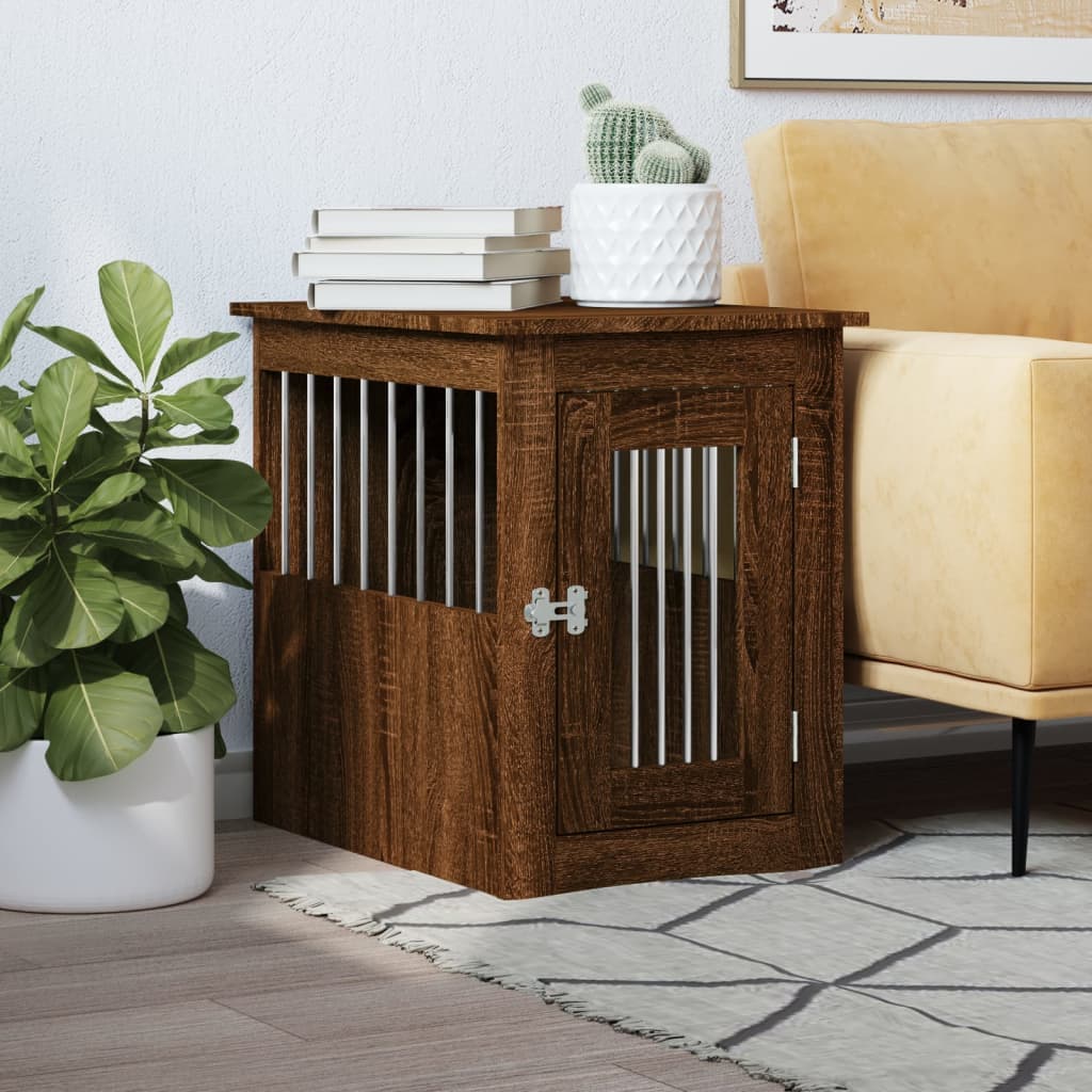 Gabbia Cani Arredamento Rovere Marrone 45x62x59cm Multistrato — miniatura 1 di 12