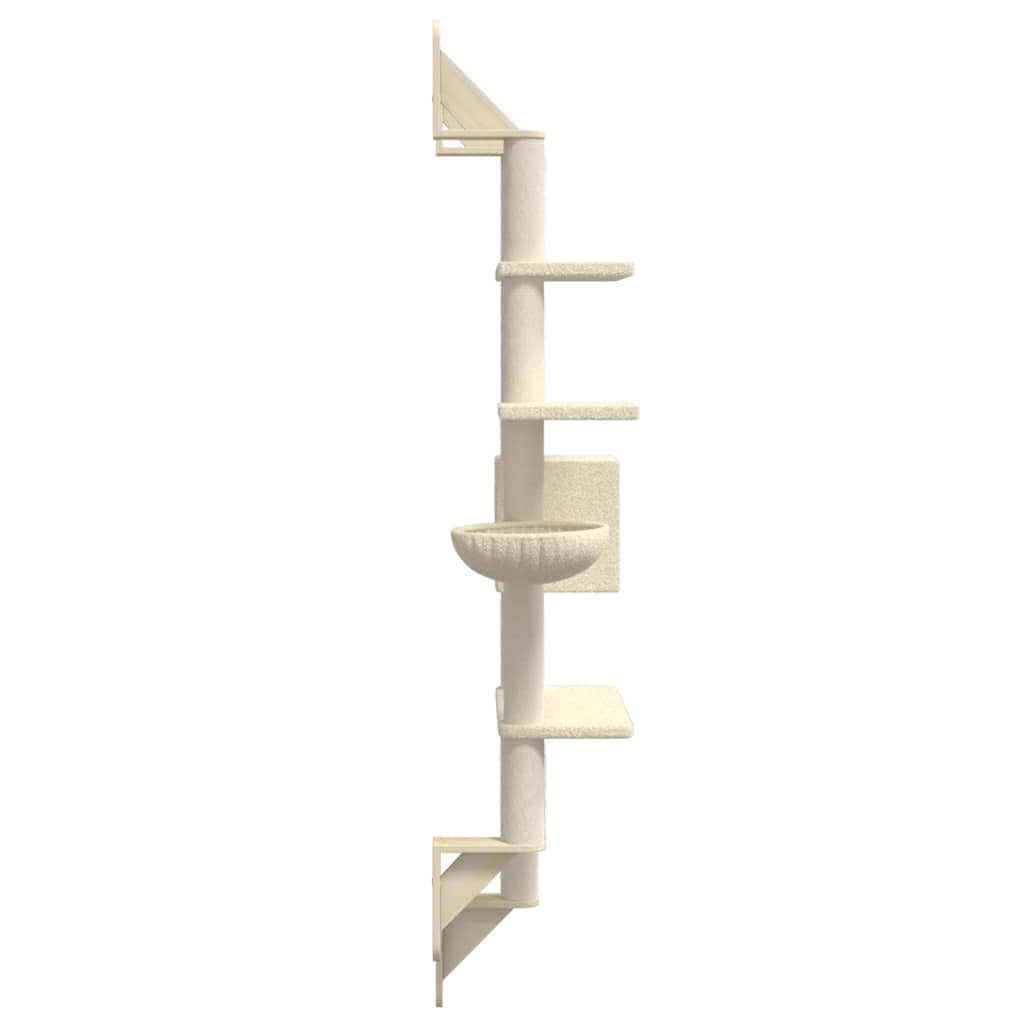 Albero per Gatti con Tiragraffi a Parete Crema 180 cm — miniatura 4 di 6
