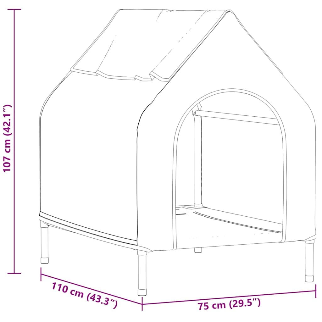 Casa per Animali Nero 110 x 75 x 90 cm Acciaio — miniatura 10 di 10