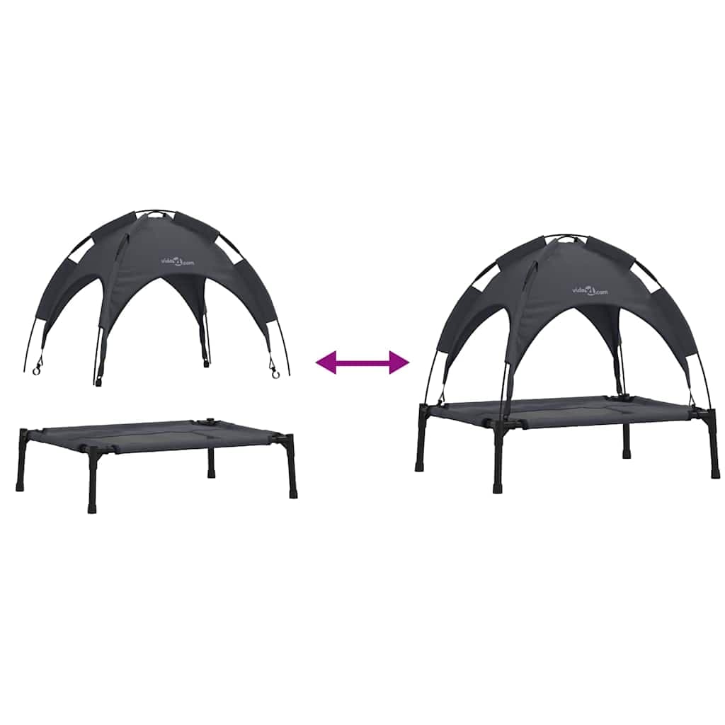 Letto per Cani Nero 76 x 62 x 70,5 cm Acciaio — miniatura 9 di 10