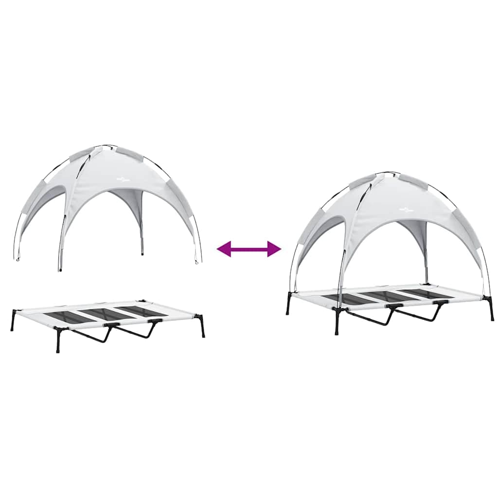 Letto per Cani Grigio Argento 122 x 93 x 106,5 cm Acciaio — miniatura 9 di 10