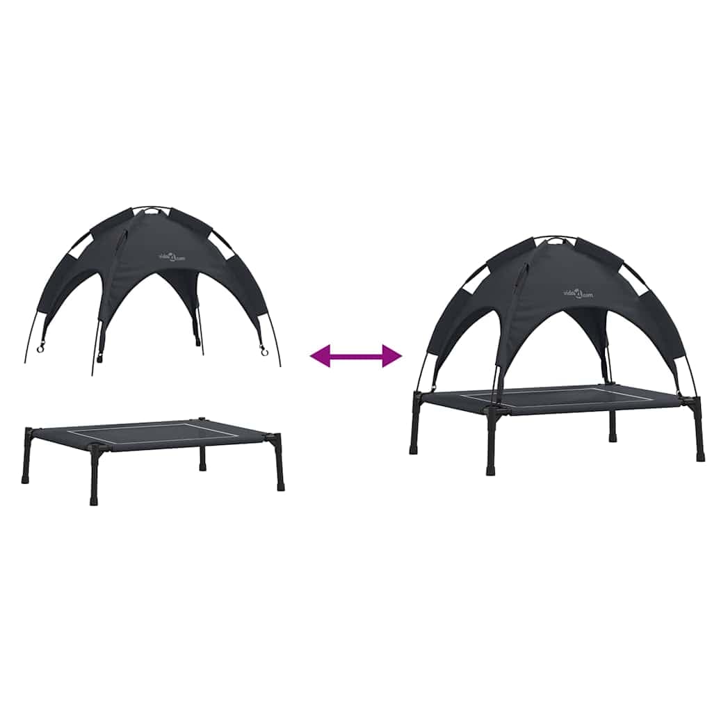 Letto per Cani 63 x 49,5 x 60 cm Acciaio Nero — miniatura 9 di 10
