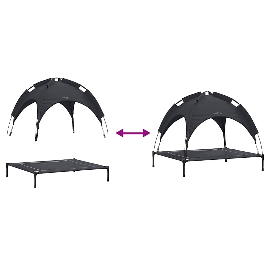 Letto per Cani 90 x 81 x 80,5 cm Acciaio Nero — miniatura 9 di 10