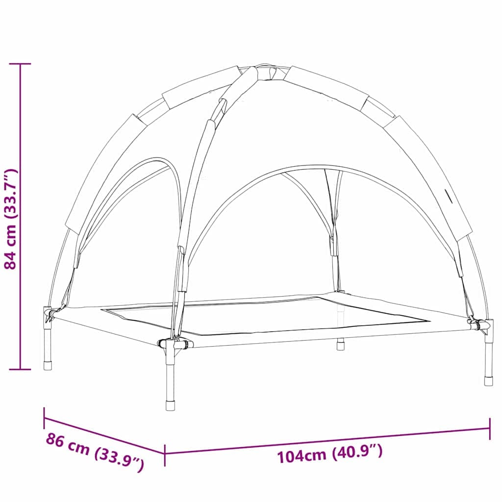 Letto per Cani 104 x 86 x 84,5 cm Acciaio Nero — miniatura 10 di 10