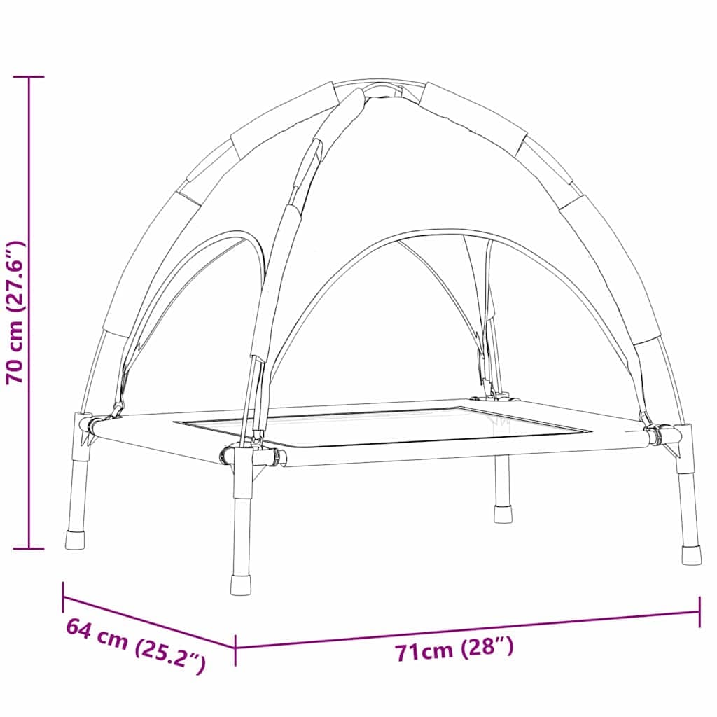 Letto per Cani 71 x 64 x 71 cm Acciaio Marrone — miniatura 10 di 10