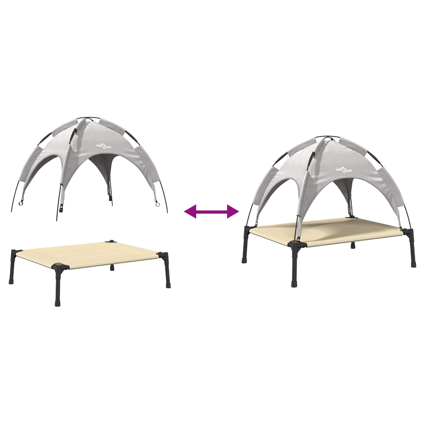 Letto per Cani 63 x 49,5 x 60 cm Acciaio Grigio Argento — miniatura 9 di 10