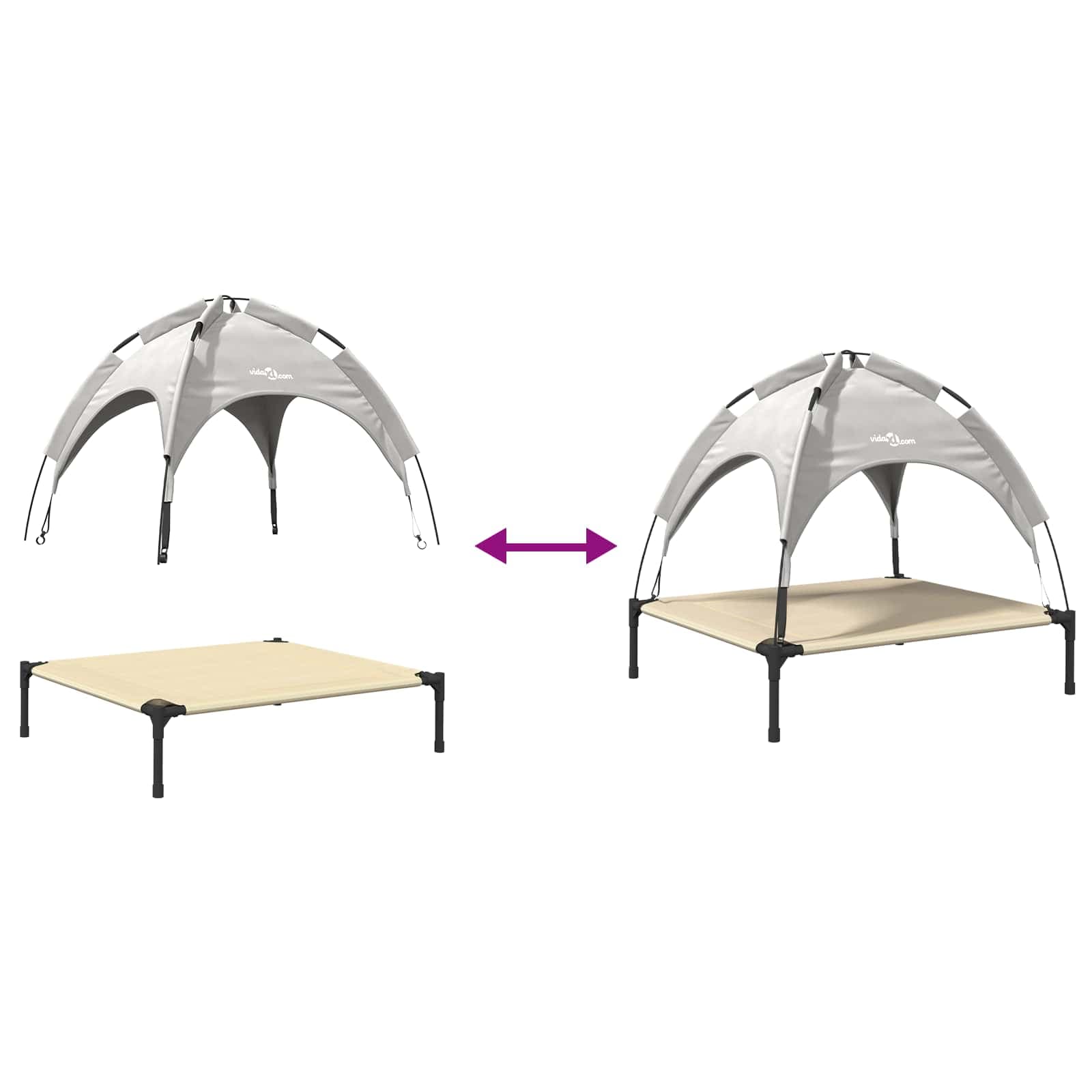 Letto per Cani 71 x 64 x 71 cm Acciaio Grigio Argento — miniatura 9 di 10
