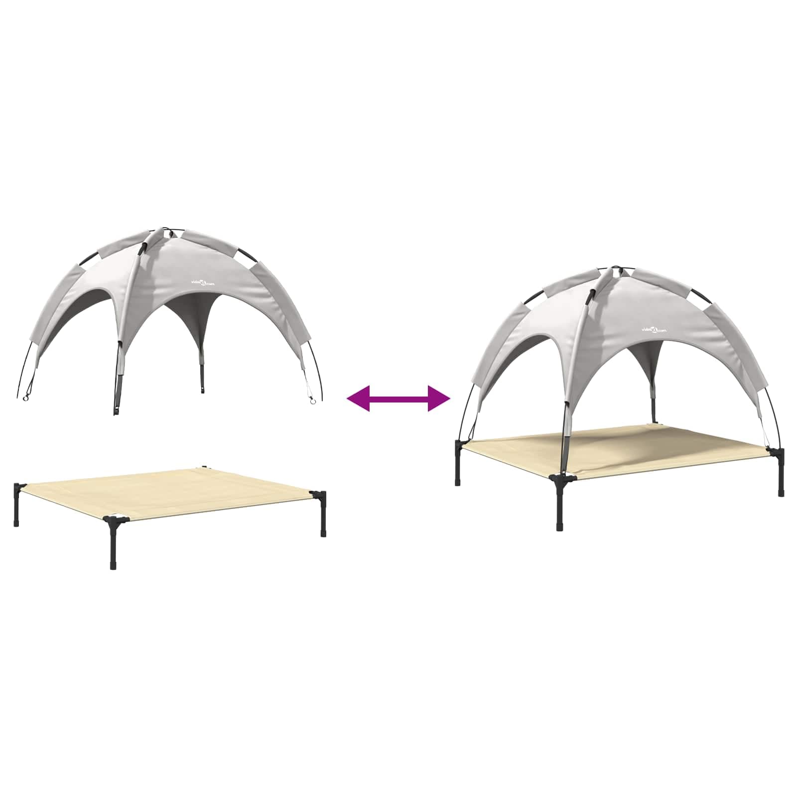 Letto per Cani 90 x 81 x 80,5 cm Acciaio Grigio Argento — miniatura 9 di 10