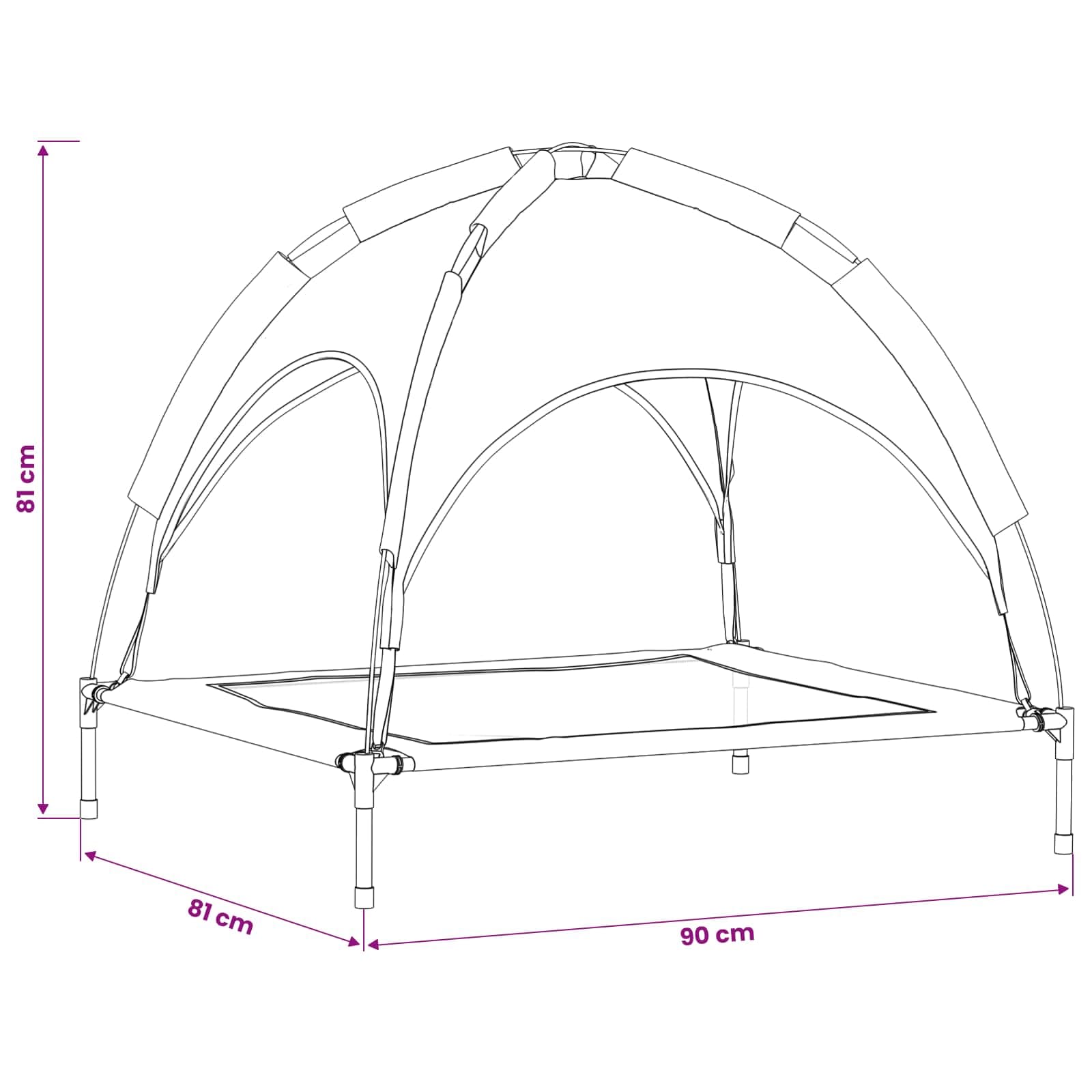 Letto per Cani 90 x 81 x 80,5 cm Acciaio Grigio Argento — miniatura 10 di 10