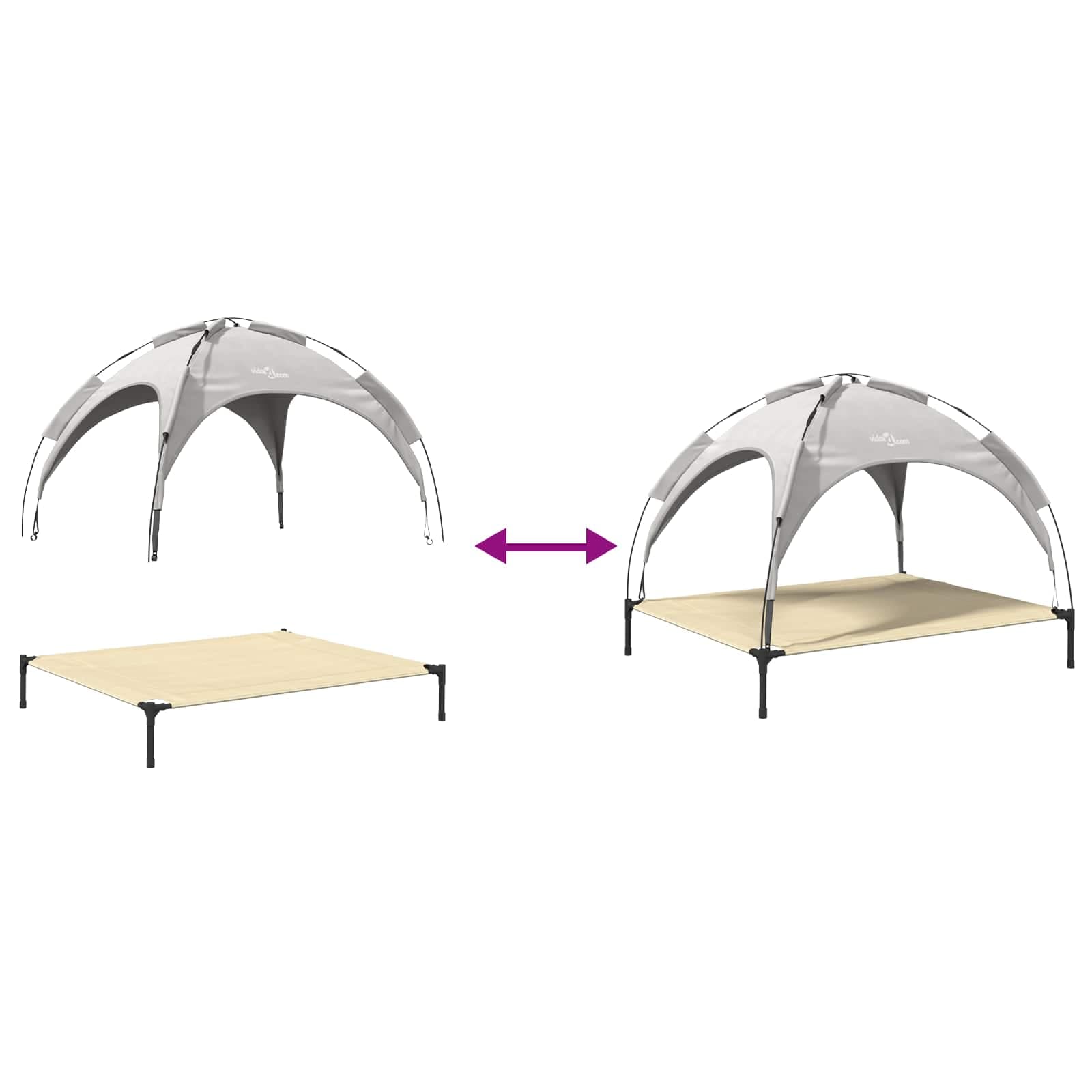 Letto per Cani 104 x 86 x 84,5 cm Acciaio Grigio Argento — miniatura 9 di 10