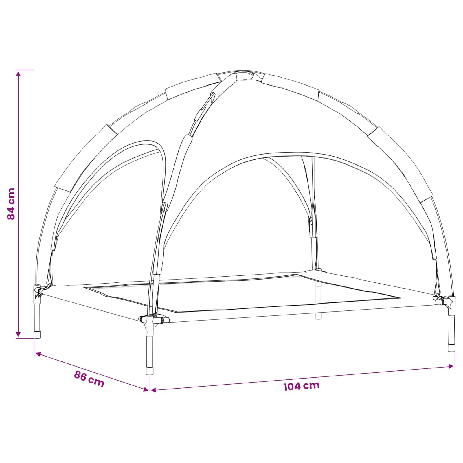Letto per Cani 104 x 86 x 84,5 cm Acciaio Grigio Argento — miniatura 10 di 10
