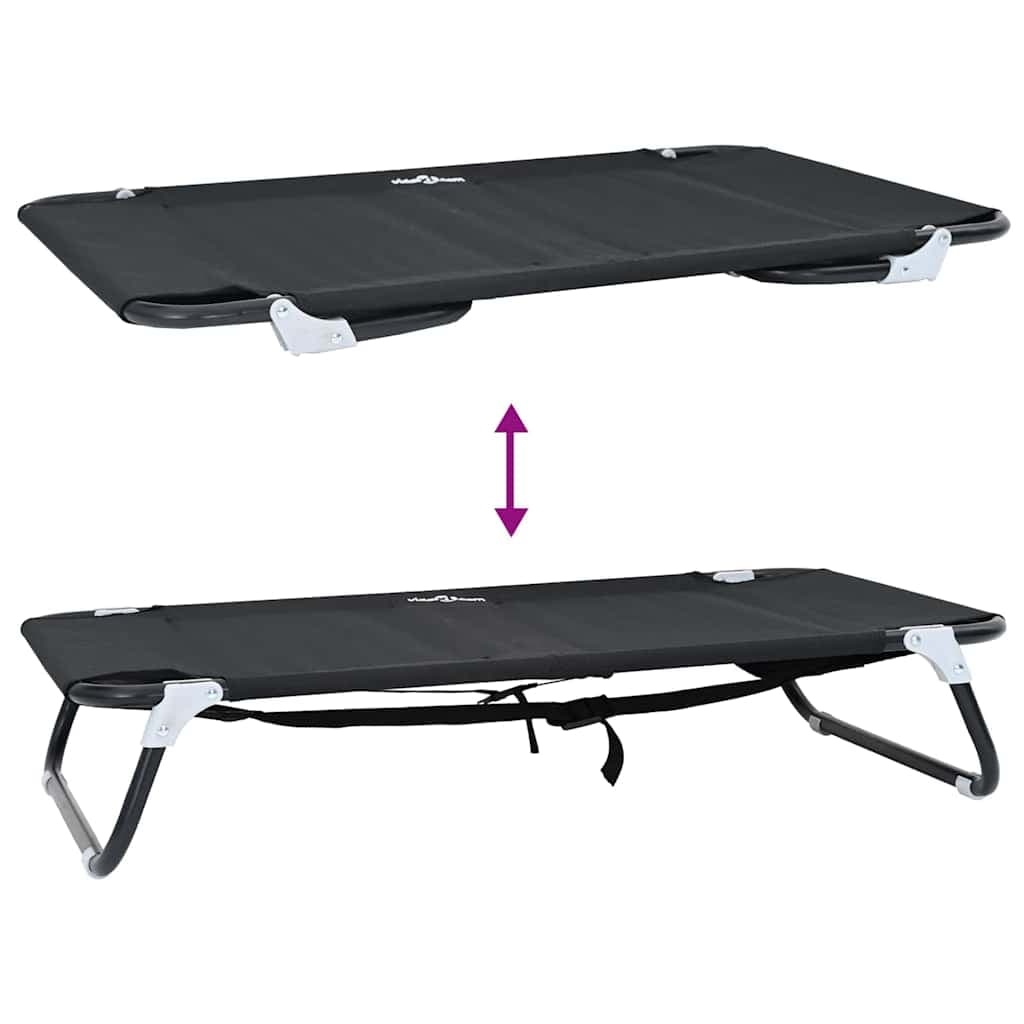 Letto per Cani 90 x 55 x 18 cm Acciaio Nero — miniatura 8 di 10