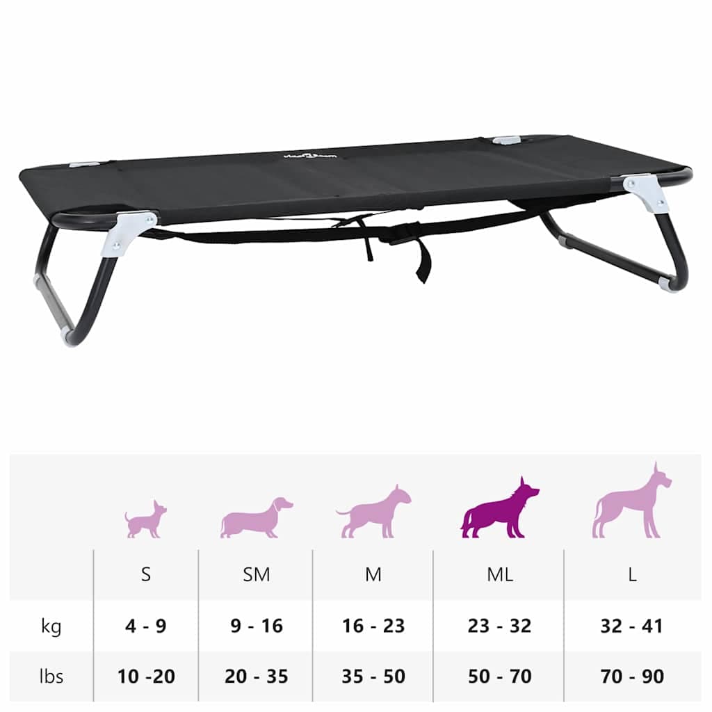 Letto per Cani 90 x 55 x 18 cm Acciaio Nero — miniatura 10 di 10