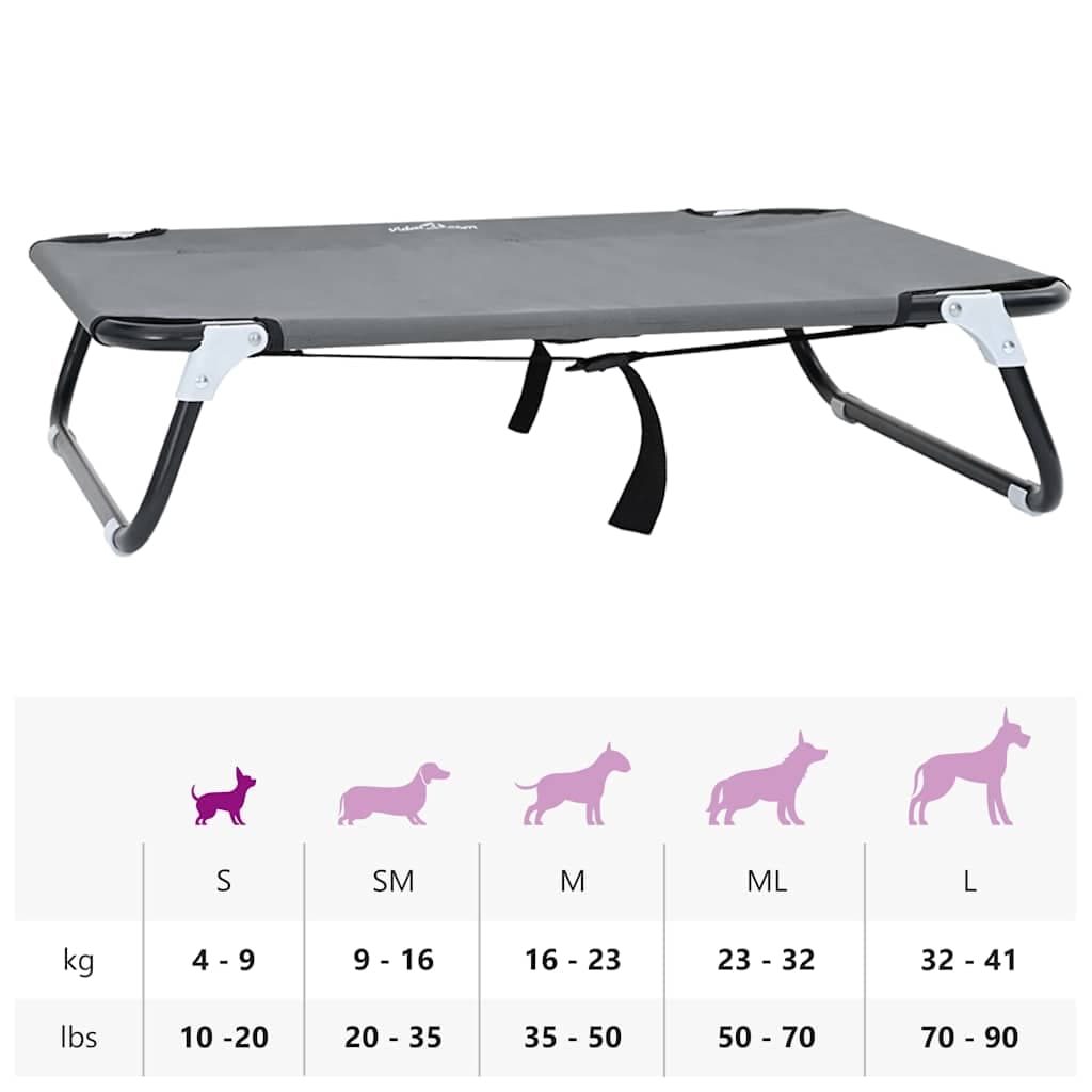 Letto per Cani 70 x 46 x 18 cm Acciaio Grigio Chiaro — miniatura 10 di 10