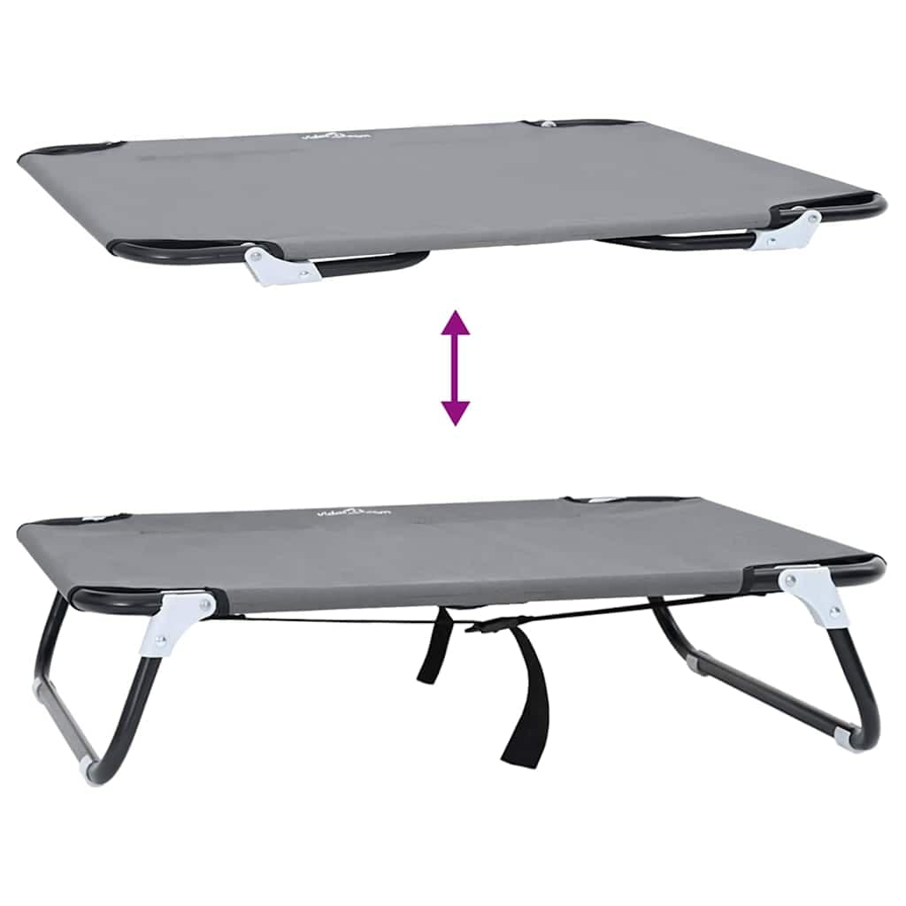 Letto per Cani 80 x 55 x 18 cm Acciaio Grigio Chiaro — miniatura 8 di 10