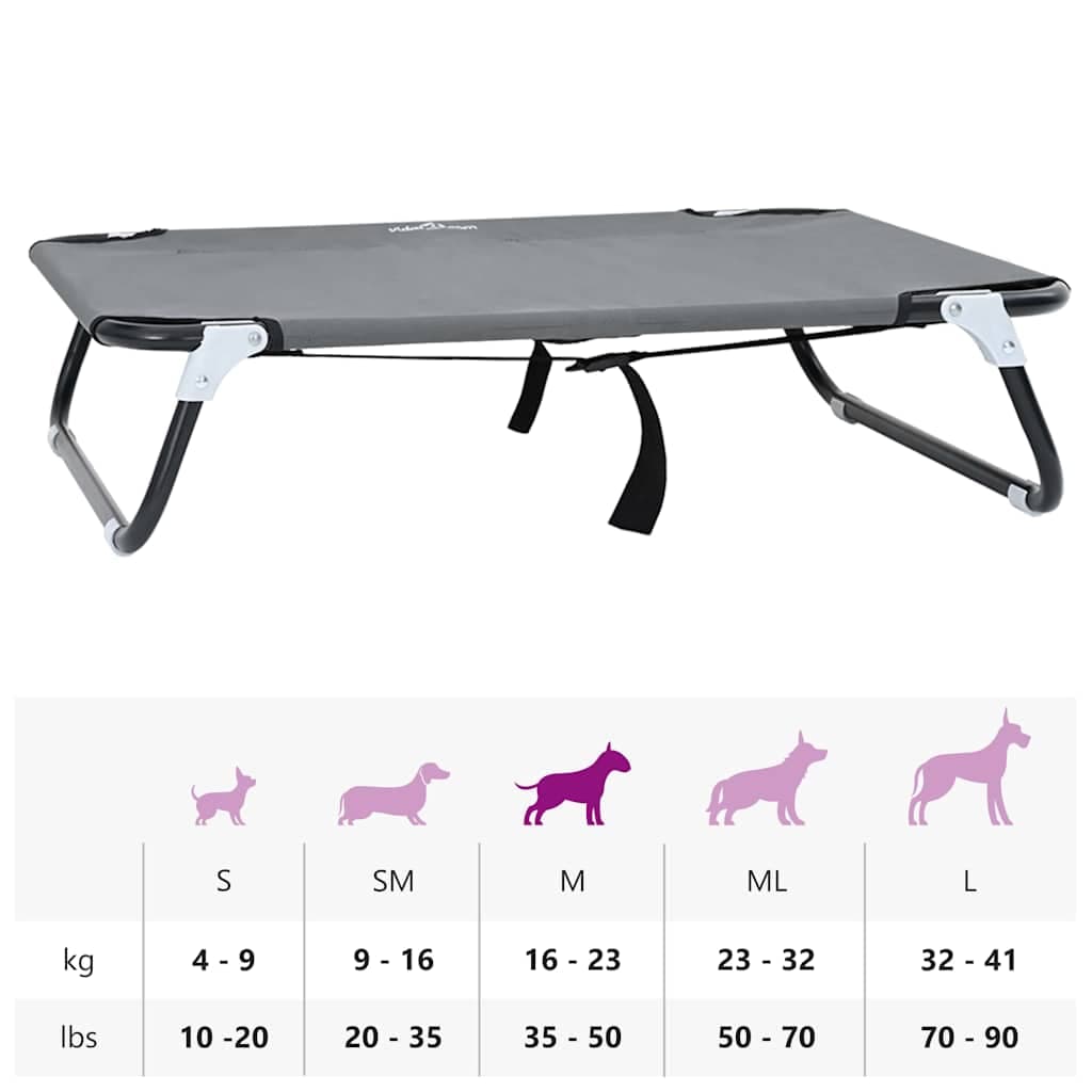 Letto per Cani 80 x 55 x 18 cm Acciaio Grigio Chiaro — miniatura 10 di 10