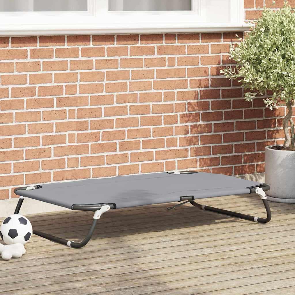 Letto per Cani 90 x 55 x 18 cm Acciaio Grigio Chiaro — miniatura 1 di 10