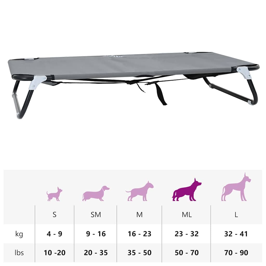 Letto per Cani 90 x 55 x 18 cm Acciaio Grigio Chiaro — miniatura 10 di 10