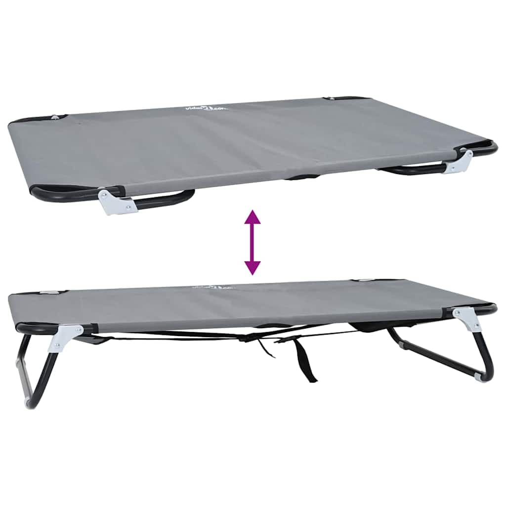 Letto per Cani 105 x 65 x 18 cm Acciaio Grigio Chiaro — miniatura 8 di 10