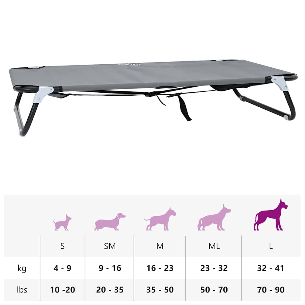 Letto per Cani 105 x 65 x 18 cm Acciaio Grigio Chiaro — miniatura 10 di 10