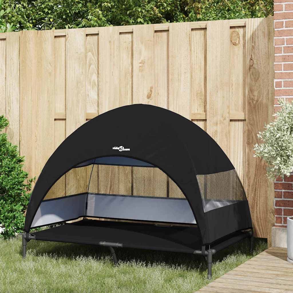 Letto per Cani Elevato 127 x 81 x 108 cm Tessuto e acciaio Nero — miniatura 3 di 10