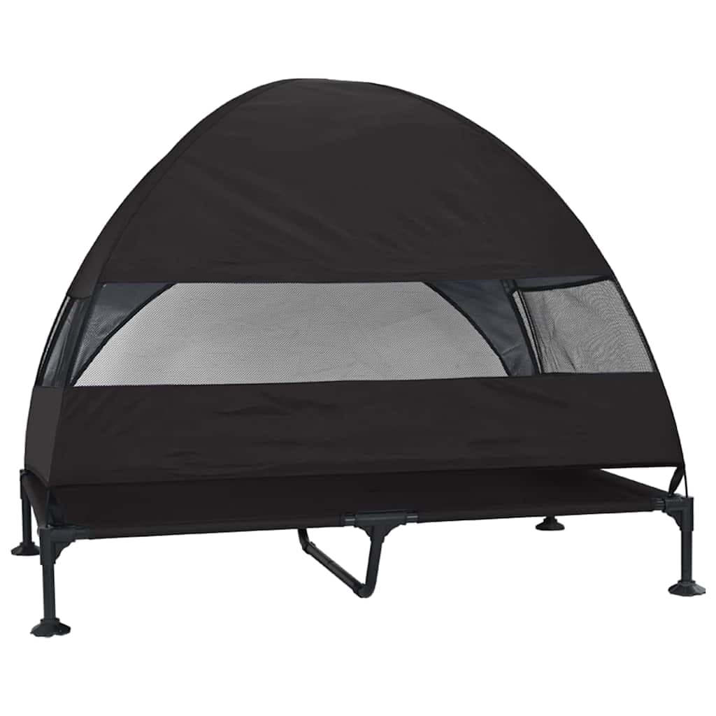Letto per Cani Elevato 127 x 81 x 108 cm Tessuto e acciaio Nero — miniatura 6 di 10
