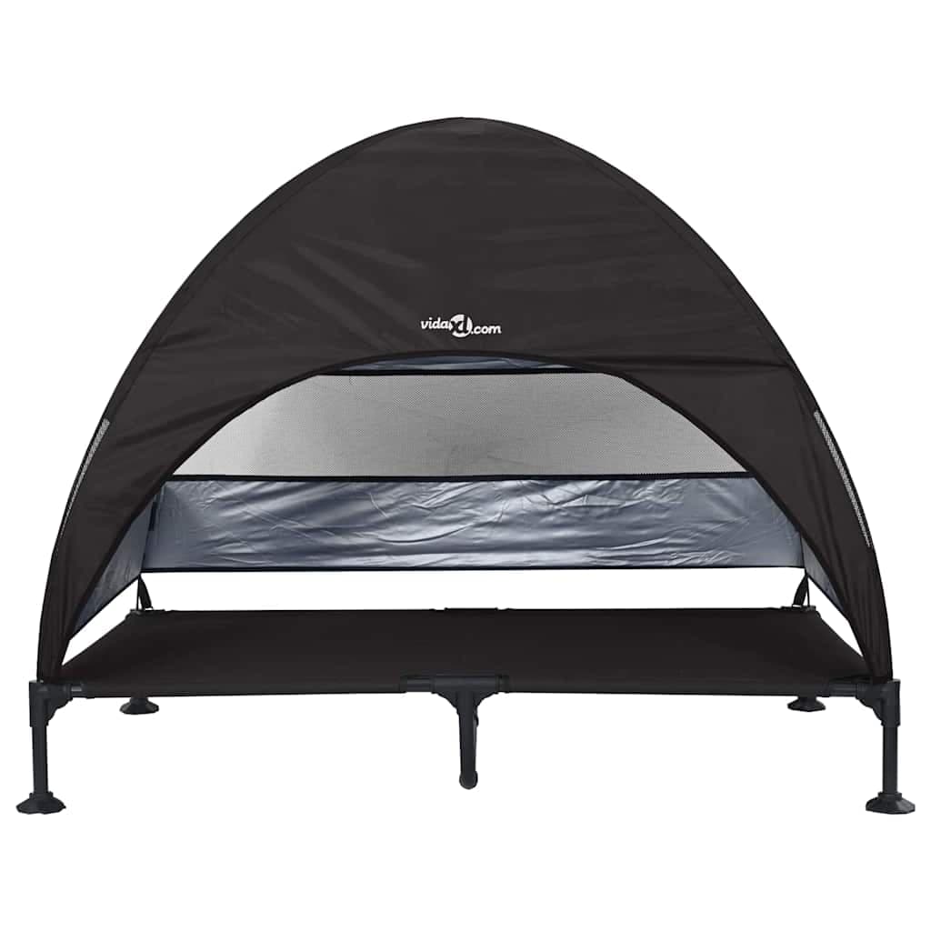 Letto per Cani Elevato 127 x 81 x 108 cm Tessuto e acciaio Nero — miniatura 4 di 10