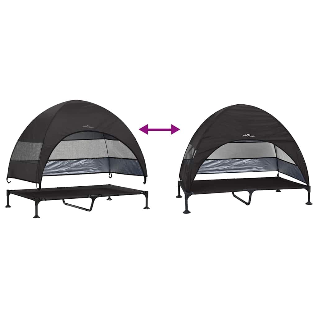 Letto per Cani Elevato 127 x 81 x 108 cm Tessuto e acciaio Nero — miniatura 10 di 10
