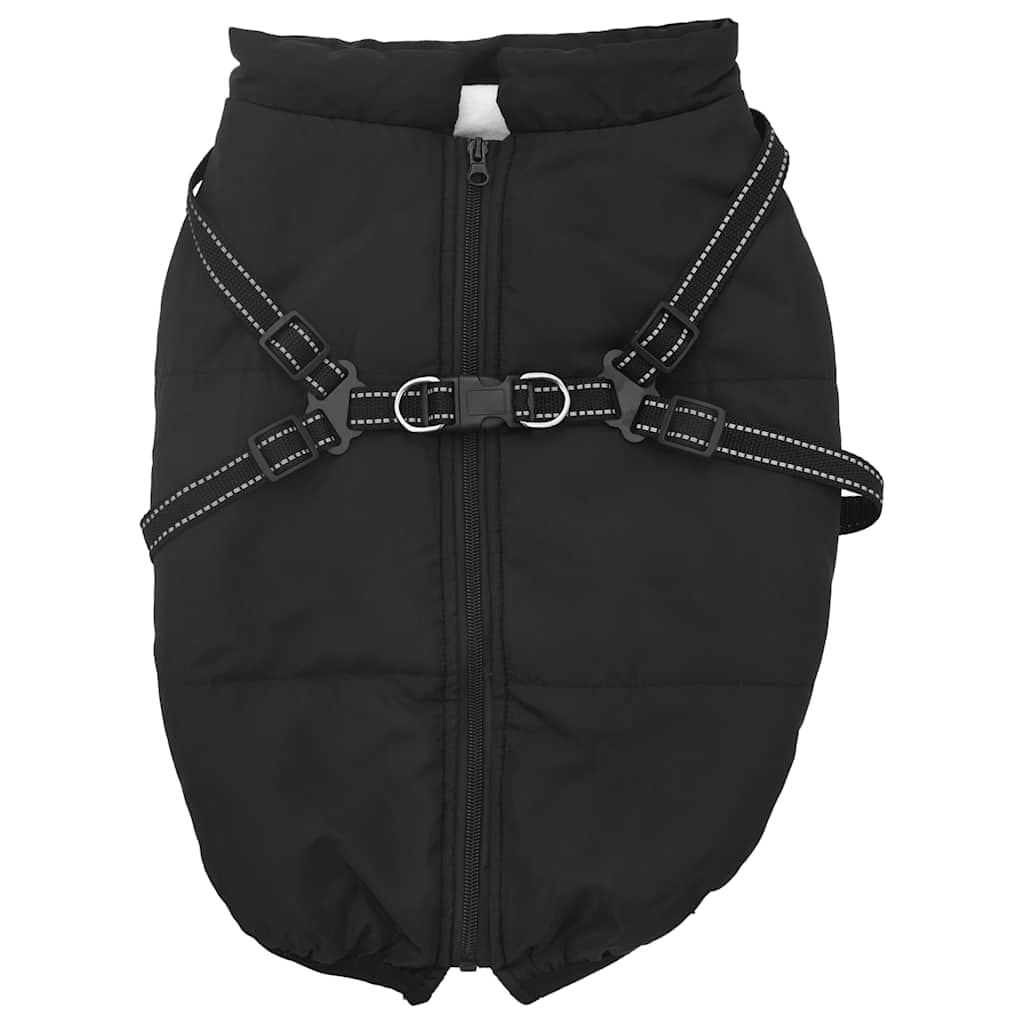 Cappotto Cani con Imbracatura Impermeabile Riflettente Nero L52 — miniatura 1 di 8
