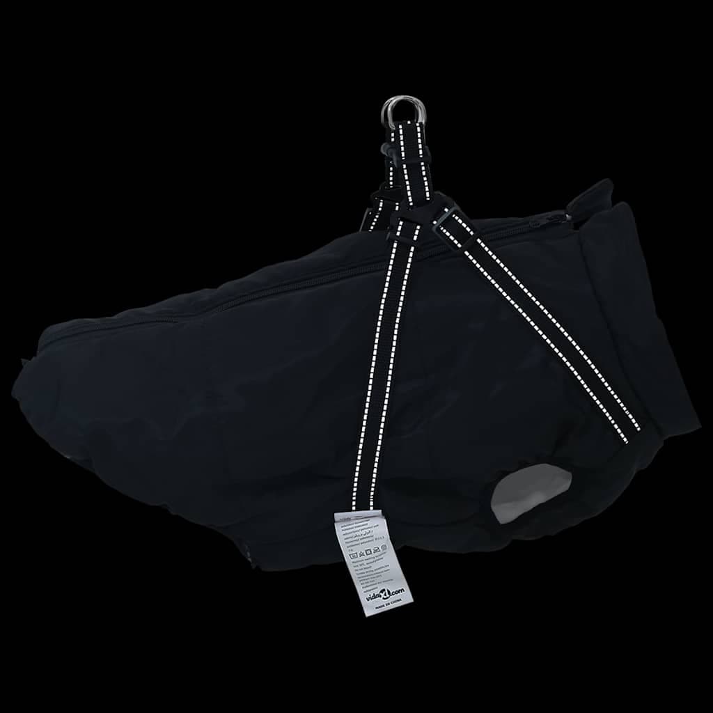 Cappotto Cani con Imbracatura Impermeabile Riflettente Nero L52 — miniatura 4 di 8