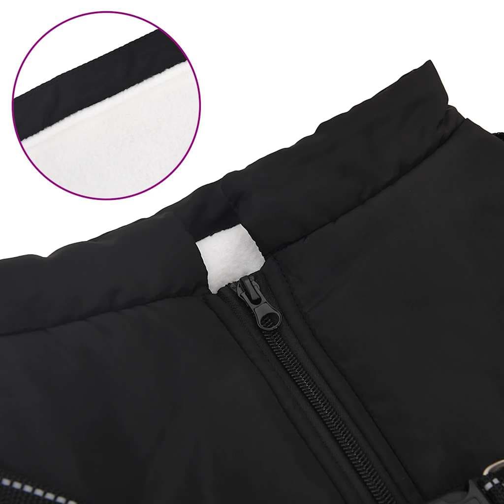 Cappotto Cani con Imbracatura Impermeabile Riflettente Nero L52 — miniatura 5 di 8