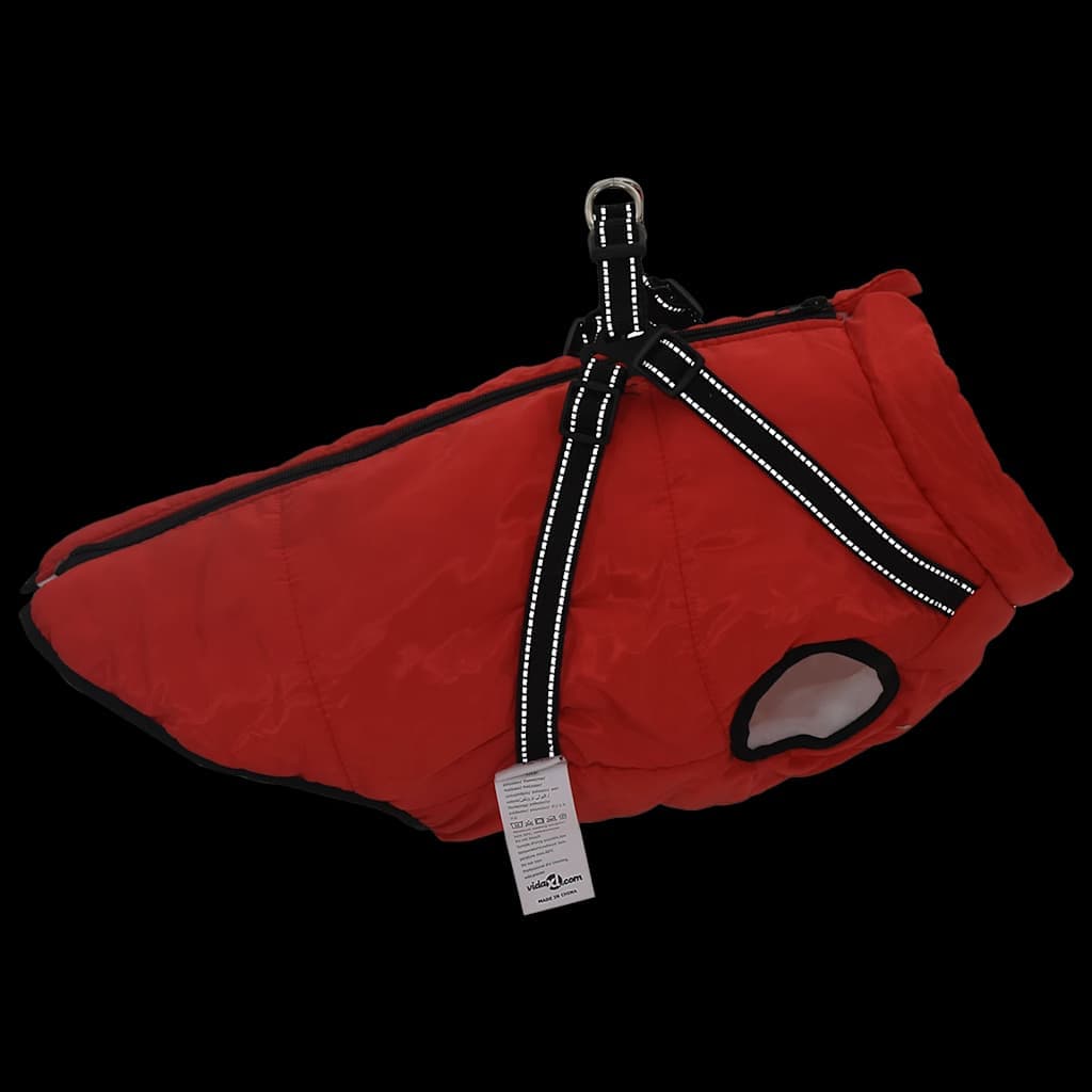 Cappotto Cani Imbracatura Impermeabile Riflettente Rosso L44 — miniatura 4 di 8