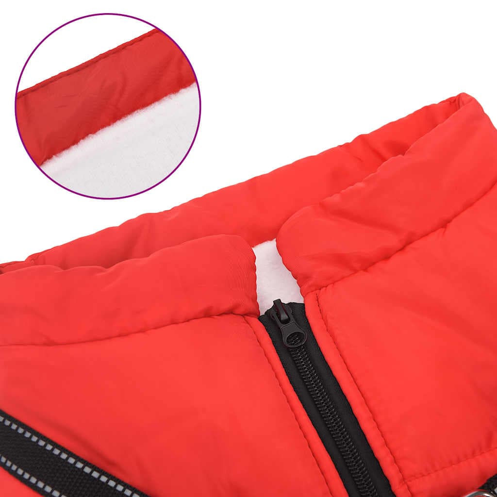 Cappotto Cani Imbracatura Impermeabile Riflettente Rosso L44 — miniatura 5 di 8