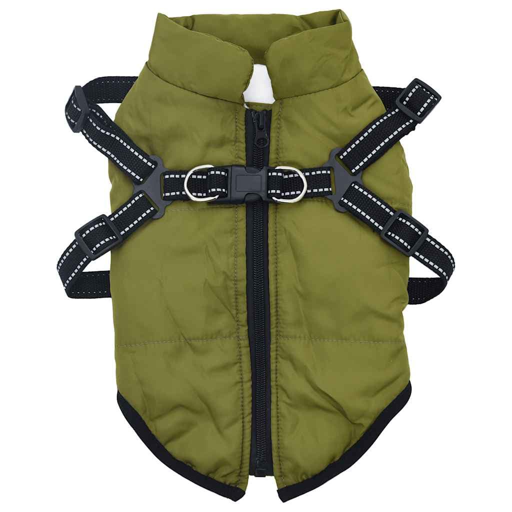 Cappotto Cani Imbracatura Impermeabile Riflettente Verde L36 — miniatura 1 di 8