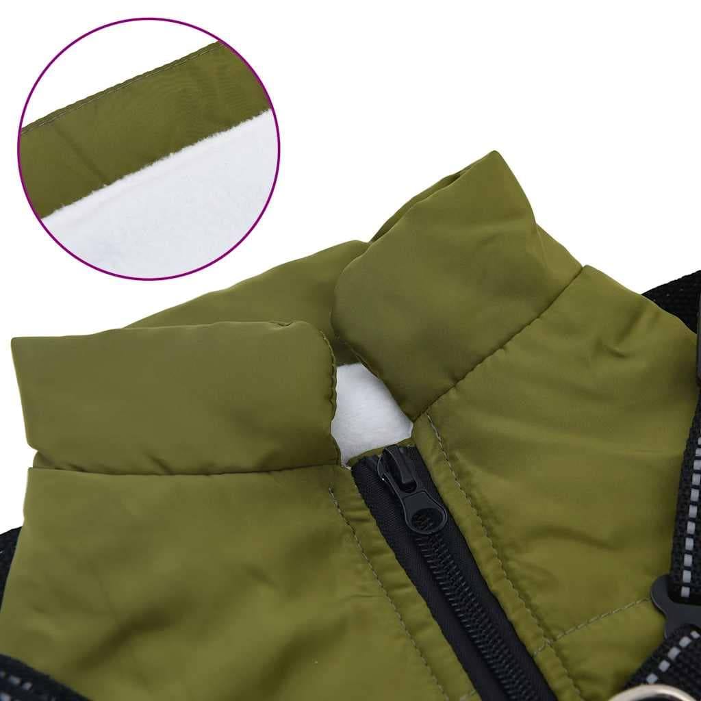 Cappotto Cani Imbracatura Impermeabile Riflettente Verde L36 — miniatura 5 di 8