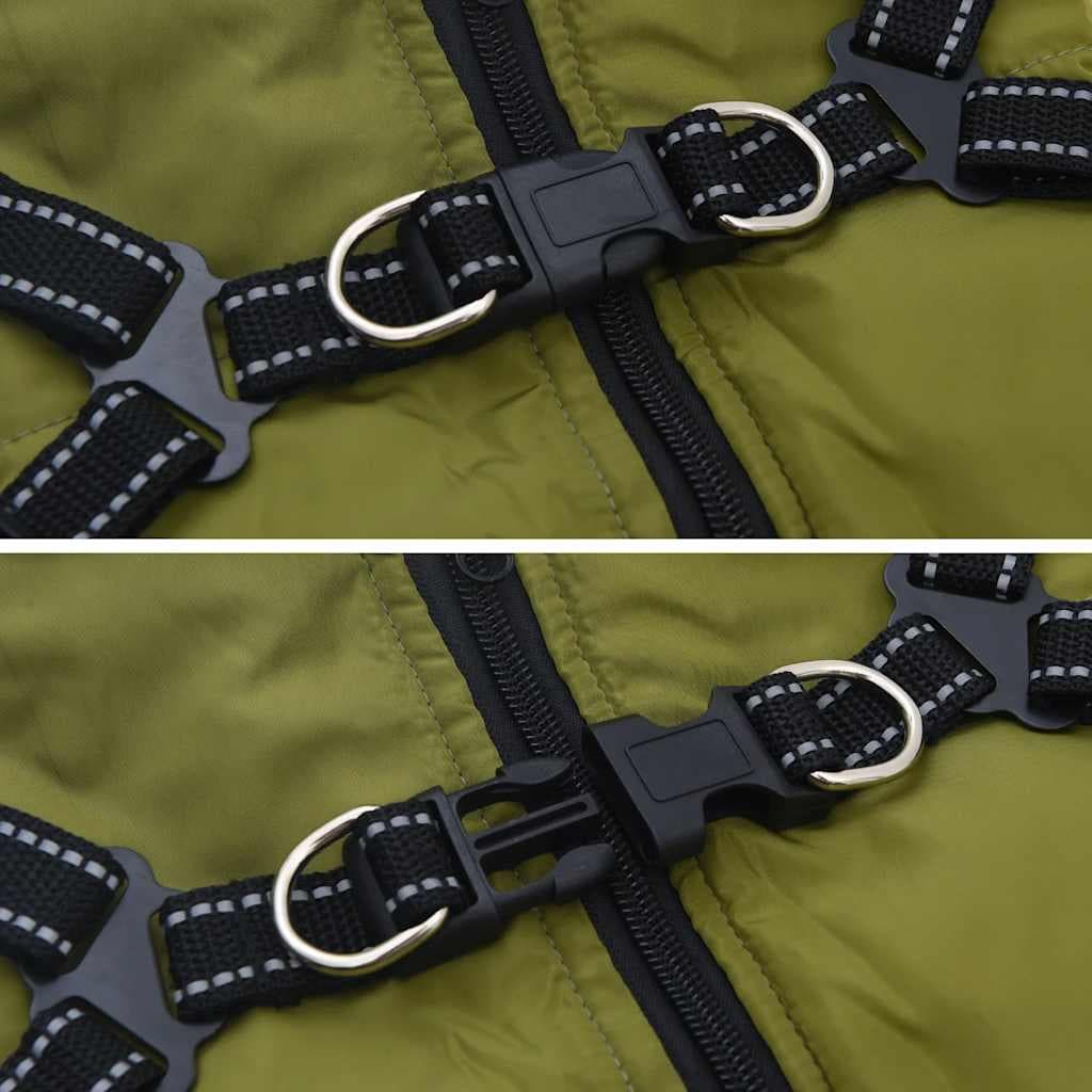 Cappotto Cani Imbracatura Impermeabile Riflettente Verde L36 — miniatura 6 di 8