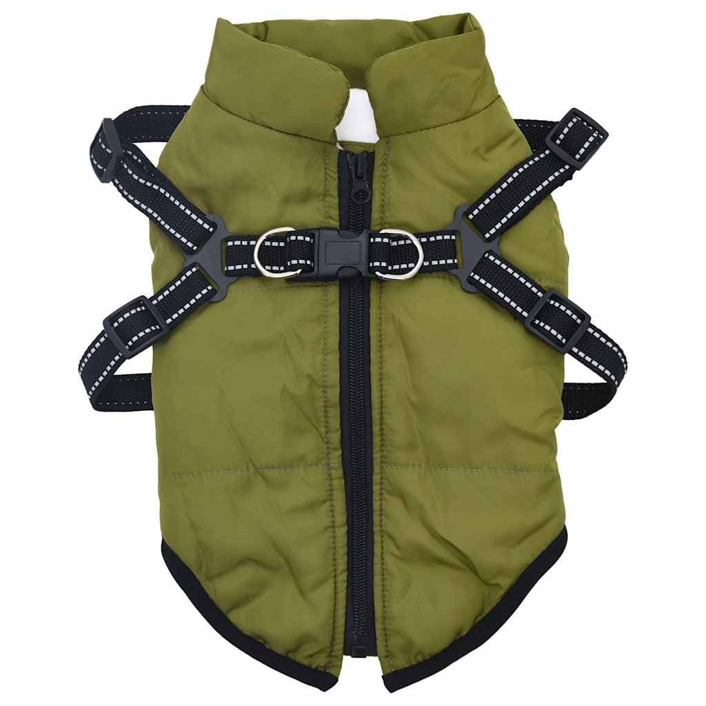 Cappotto Cani Imbracatura Impermeabile Riflettente Verde L40 — miniatura 1 di 8