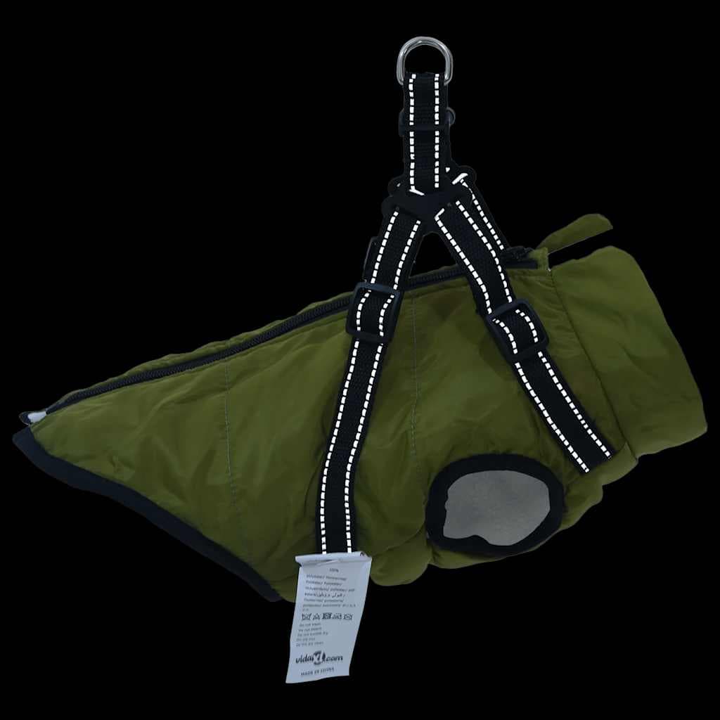 Cappotto Cani Imbracatura Impermeabile Riflettente Verde L40 — miniatura 4 di 8