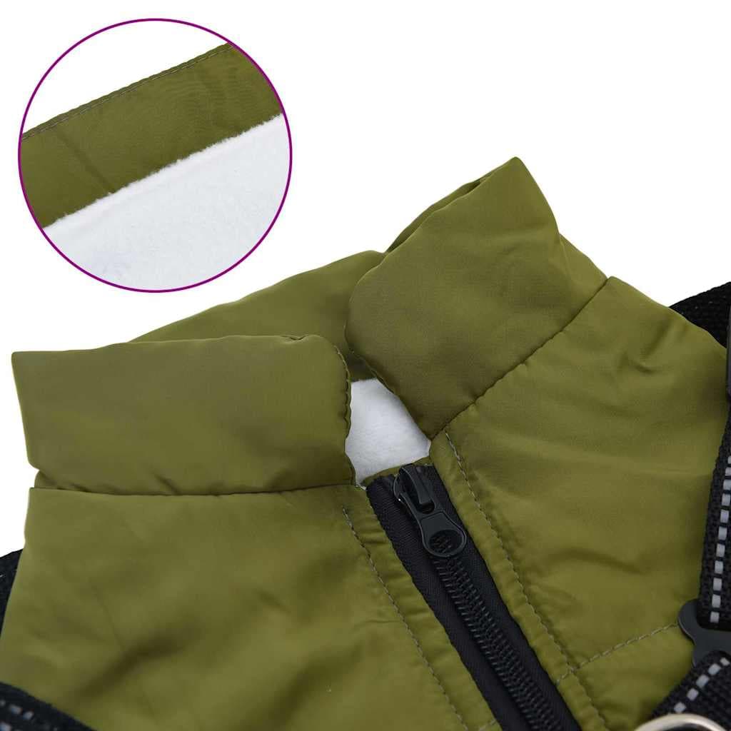 Cappotto Cani Imbracatura Impermeabile Riflettente Verde L40 — miniatura 5 di 8