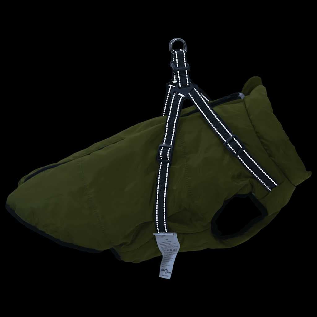 Cappotto Cani Imbracatura Impermeabile Riflettente Verde L44 — miniatura 4 di 8