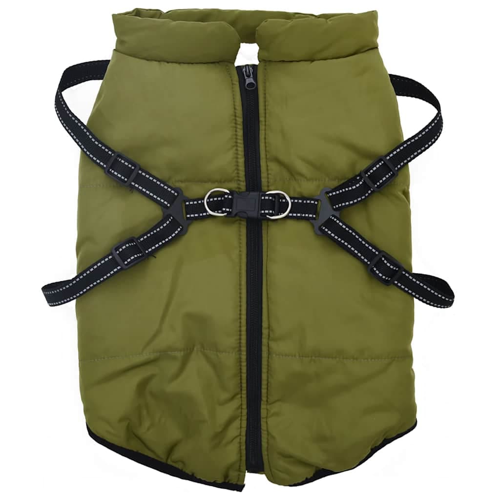 Cappotto Cani Imbracatura Impermeabile Riflettente Verde L52 — miniatura 1 di 8