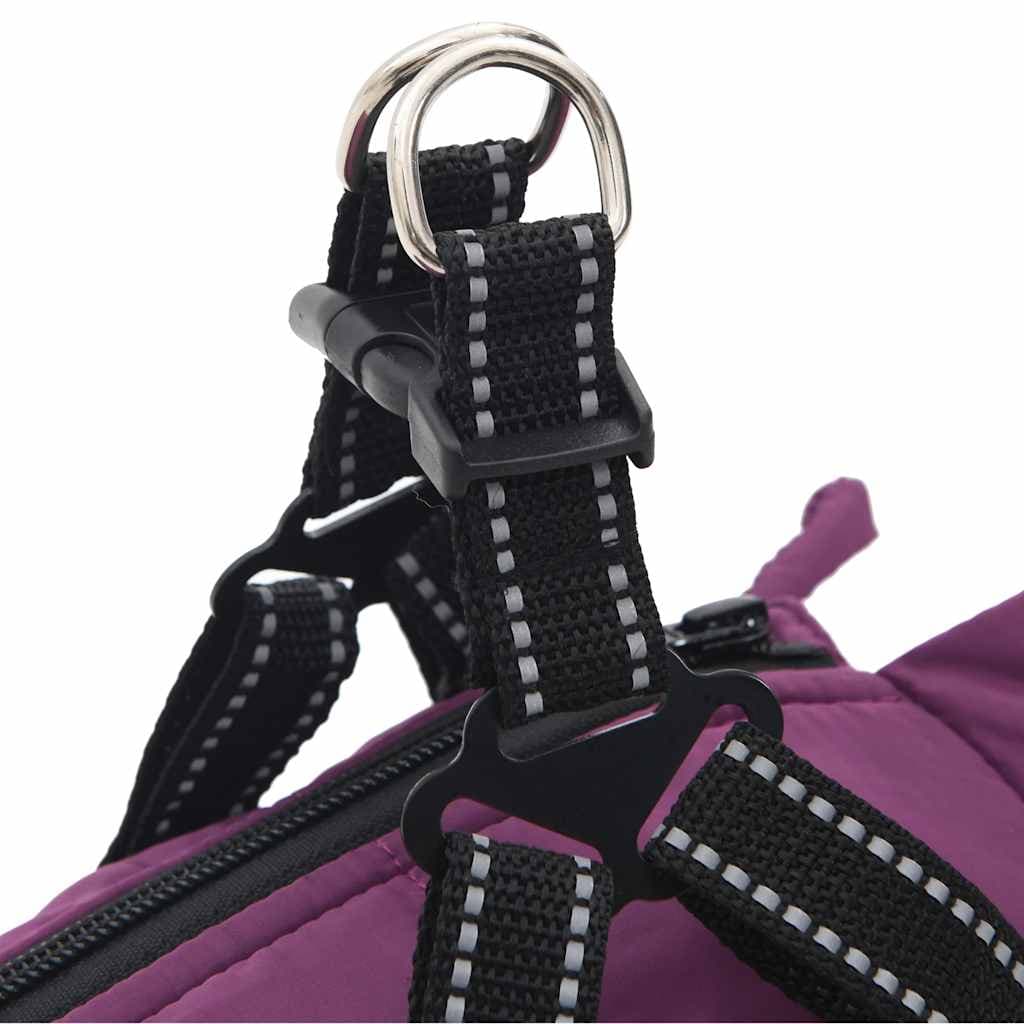 Cappotto Cani Imbracatura Impermeabile Riflettente Viola L32 — miniatura 7 di 8